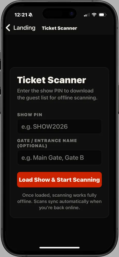 Gate scanner sign-in